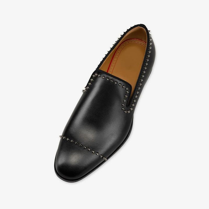 Studded Flat Loafers Calfskin Leather Spikes - ARNO CONTI