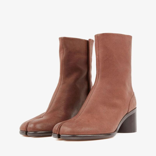 Chocolate Brown Calf Leather Ankle Boots - Arno Conti Shoe