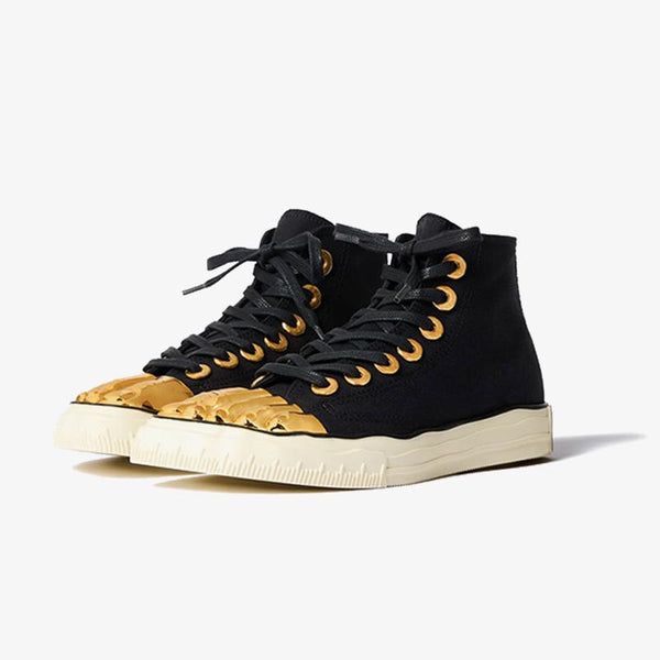 Classic Black Canvas Sneaker with Golden Details - Arno Conti Shoe