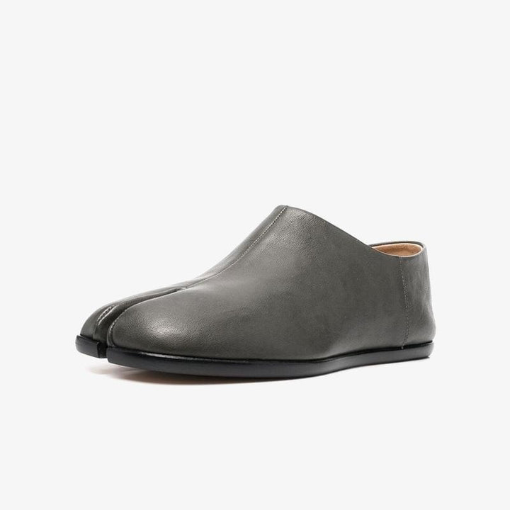 Dark Grey Slip-On Leather Loafers - Arno Conti Shoe