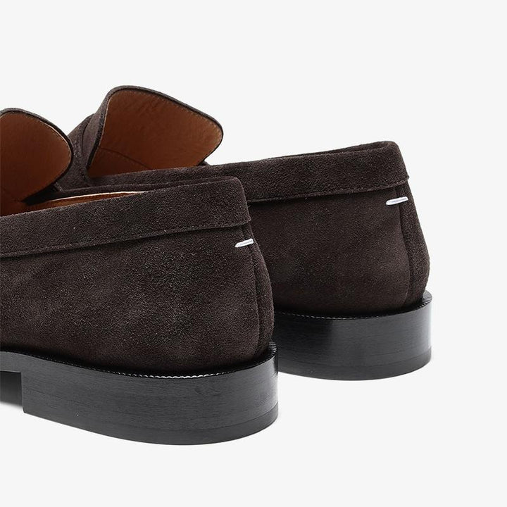 Dark Brown Split- Toe Suede Loafers - Arno Conti Shoe