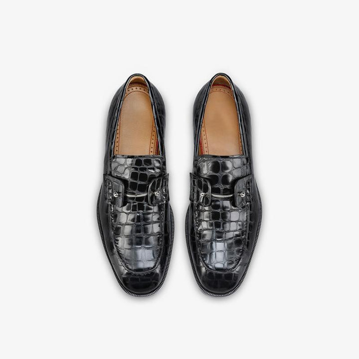 Crocodile Print Leather Loafers - ARNO CONTI
