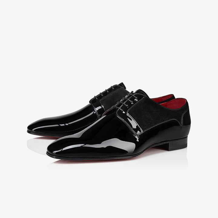 Patent Leather Ankle V-shaped Design Shoes - ARNO CONTI