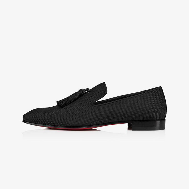 Tassel Fabric Flat Loafers Calf Shoes - ARNO CONTI