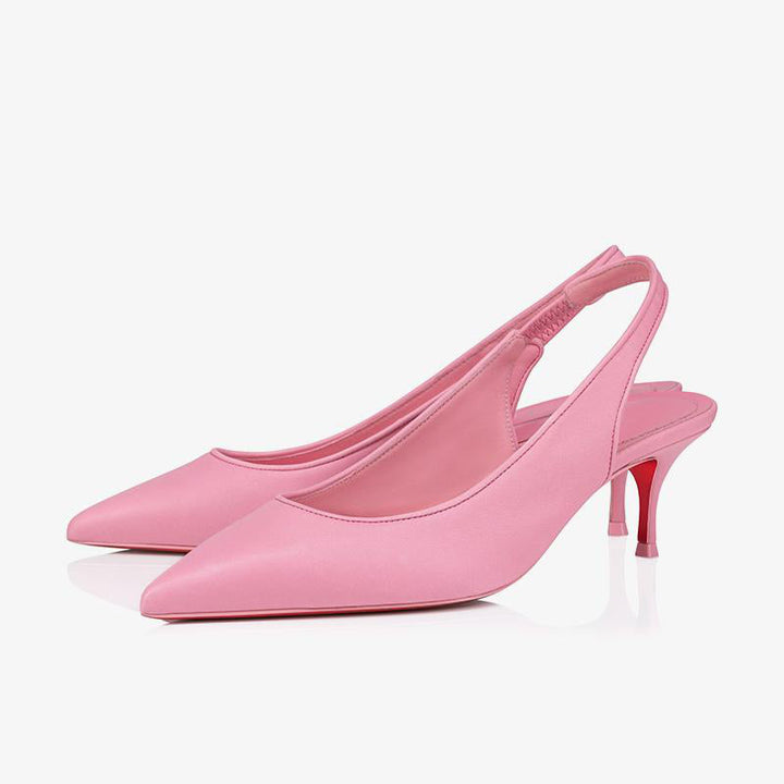 Modern Pink Leather Slingback Pump - ARNO CONTI