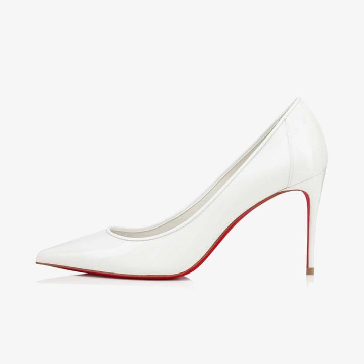 Stylish White Patent Leather Sporty Pump - ARNO CONTI