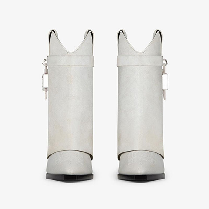 Sophisticated White Ankle Boots - Arno Conti Shoe