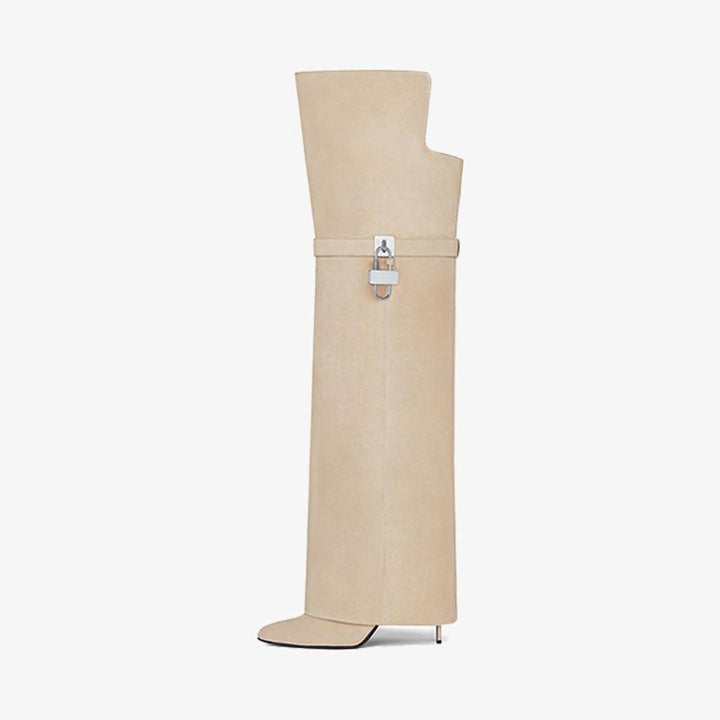 Elegant Beige Over-the-Knee Boots - Arno Conti Shoe