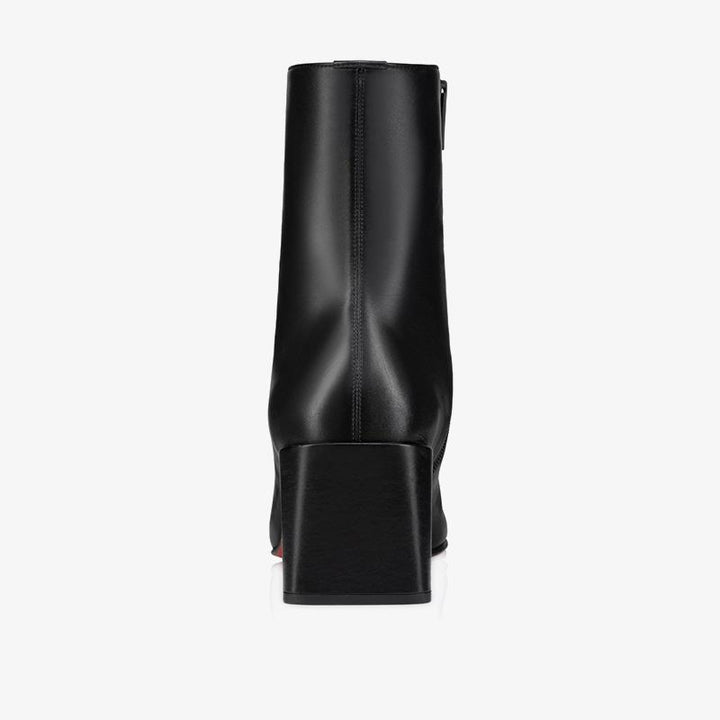 Black Calf Leather Geometric Heel Boot - ARNO CONTI