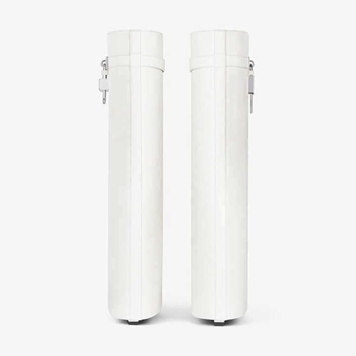 Refined Ivory Calfskin High Boots - Arno Conti Shoe