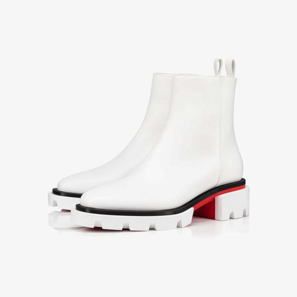 White Lug-Sole Ankle Boot - ARNO CONTI