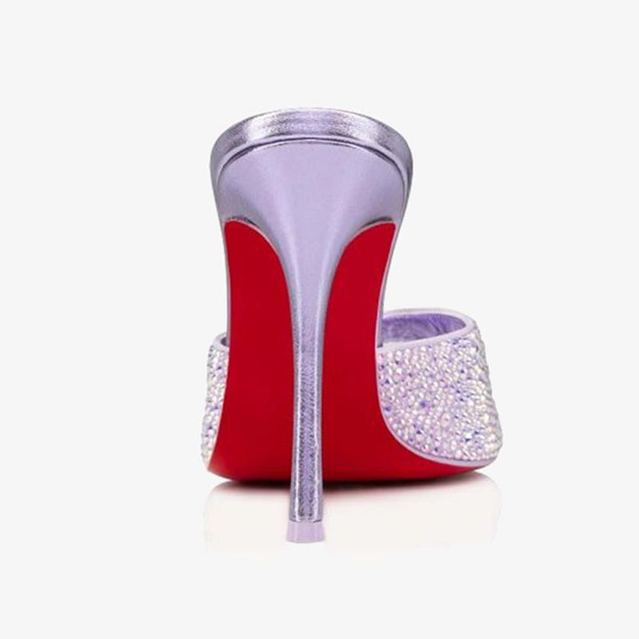 Lilac Smoke Suede Strass Pump - ARNO CONTI