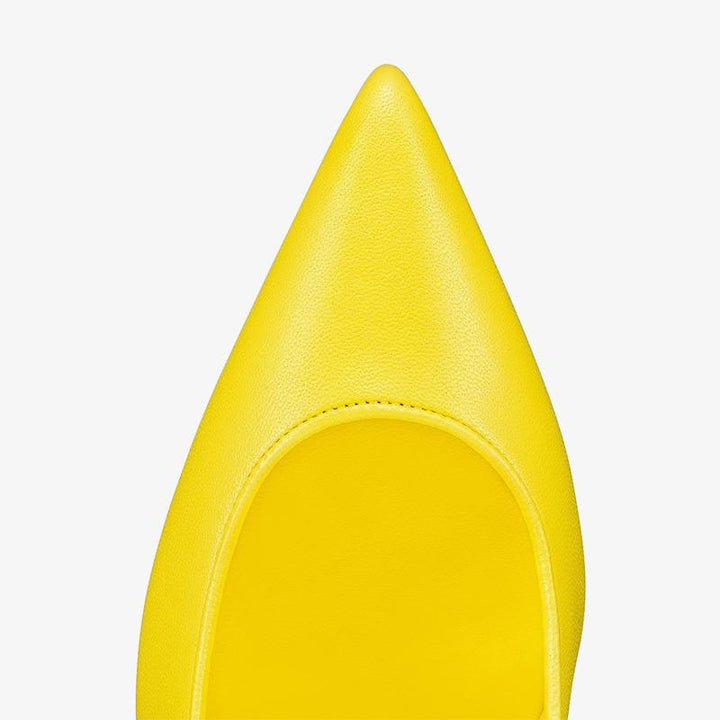 Glamorous Yellow Leather Sporty Pumps - ARNO CONTI