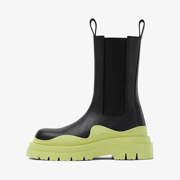 Black/Fruit Green Chelsea Boots - Arno Conti Shoe