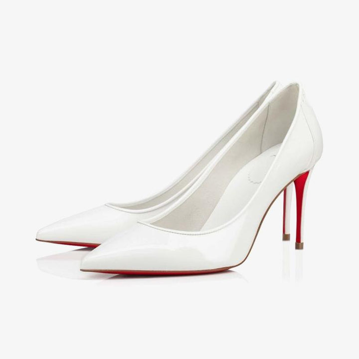 Stylish White Patent Leather Sporty Pump - ARNO CONTI