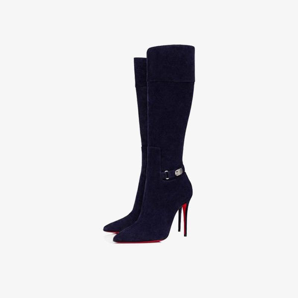 Deep Blue Elegant Knee-High Stiletto Boot - ARNO CONTI