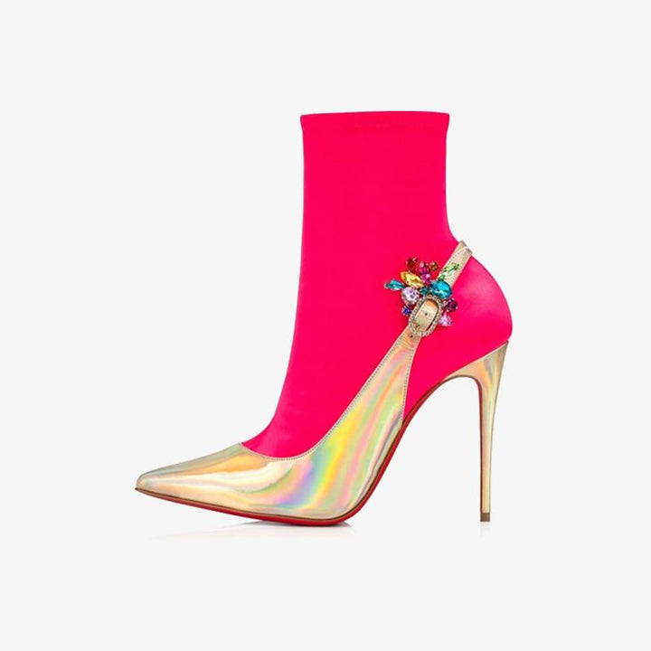 Neon Pink Sock Ankle Boot - ARNO CONTI