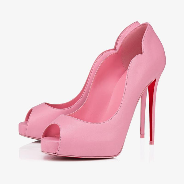 Comfortable Pink Leather Pumps 120mm Heel - ARNO CONTI
