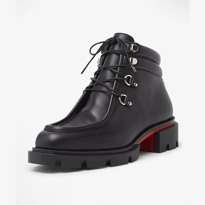 Black Calf Leather Derby-Hiking Boot - ARNO CONTI
