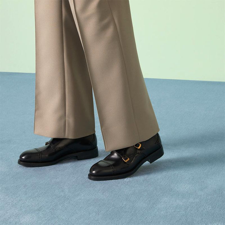 Leather Loafers with Gold Hardware - Arno Conti Shoe