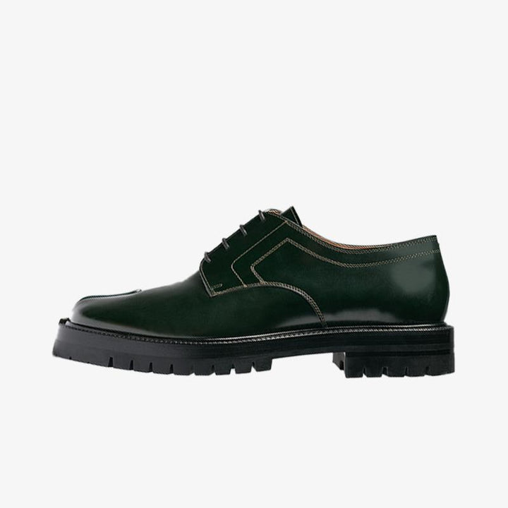 Dark Green Split-toe Laced Brogue Shoes - Arno Conti Shoe