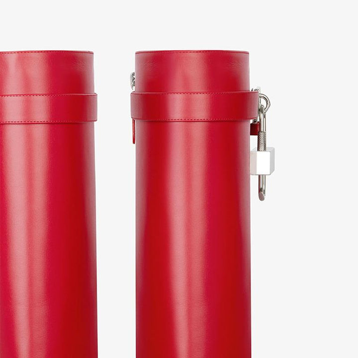 Polished Red Smooth Calfskin High Boots - Arno Conti Shoe