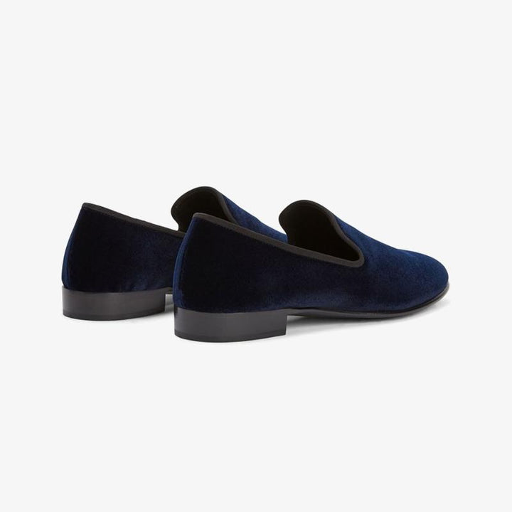 Midnight Blue Velvet Loafers - Arno Conti Shoe