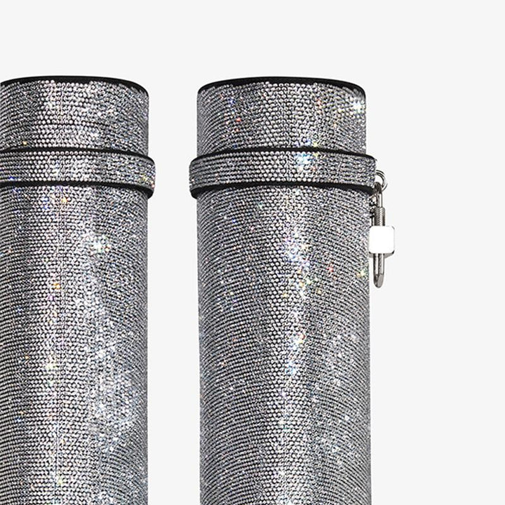 Glamorous Silvery Suede Strass High Boots - Arno Conti Shoe