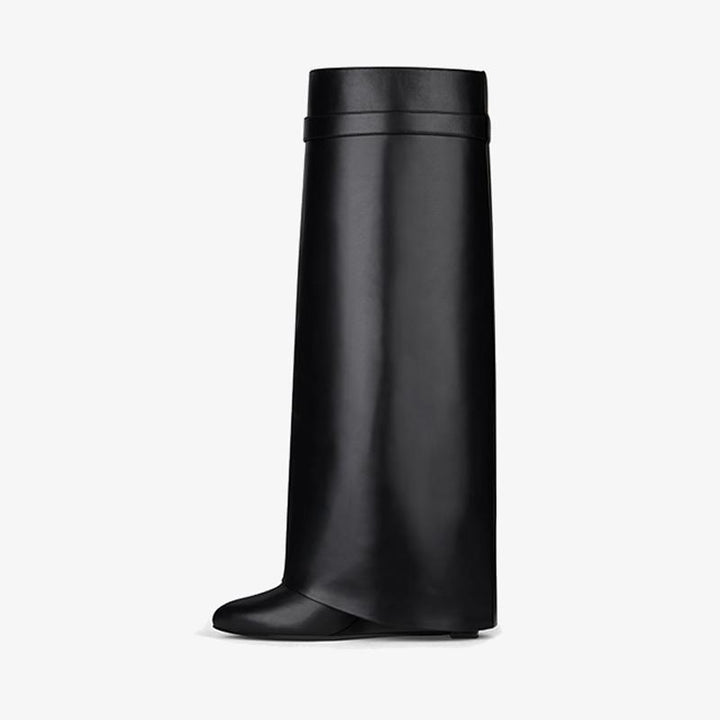 Sleek Black Slip-On High Boots - Arno Conti Shoe