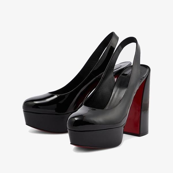 Sophisticated Black Leather Platform Pump 140mm - ARNO CONTI