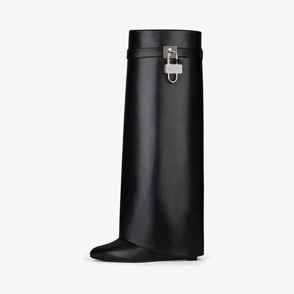 Sleek Black Slip-On High Boots - Arno Conti Shoe