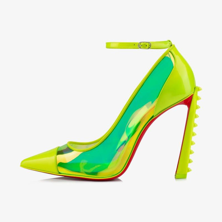 Elegant Fluo Green Punk Pumps - ARNO CONTI