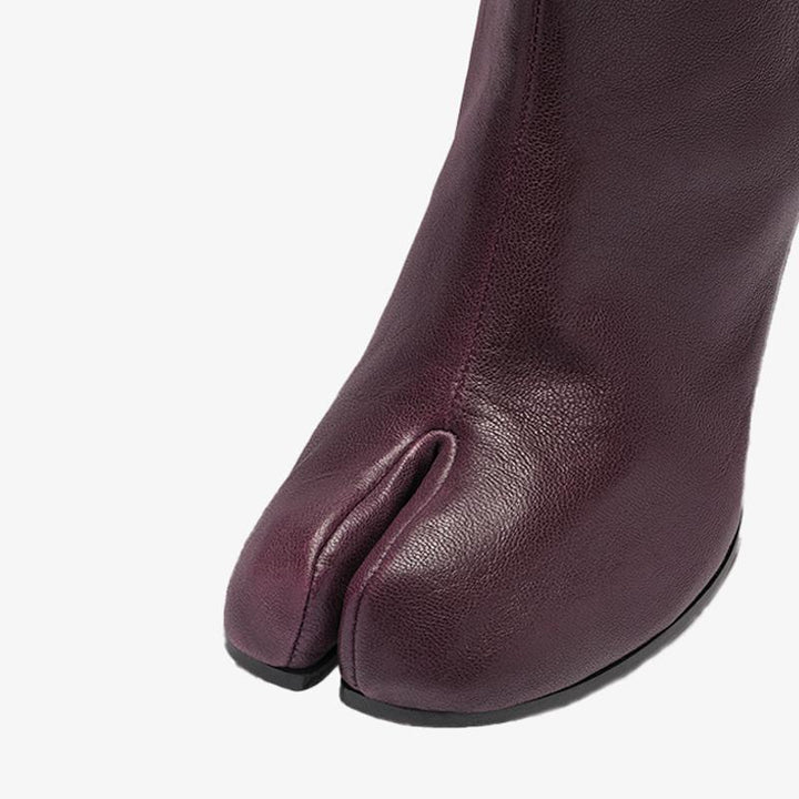 Soft Calf Leather Split-toe Ankle Boots - Arno Conti Shoe