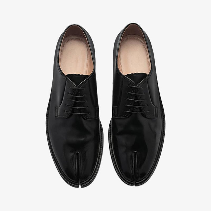 Durable Black Split-toe Laced Brogue Shoes - Arno Conti Shoe