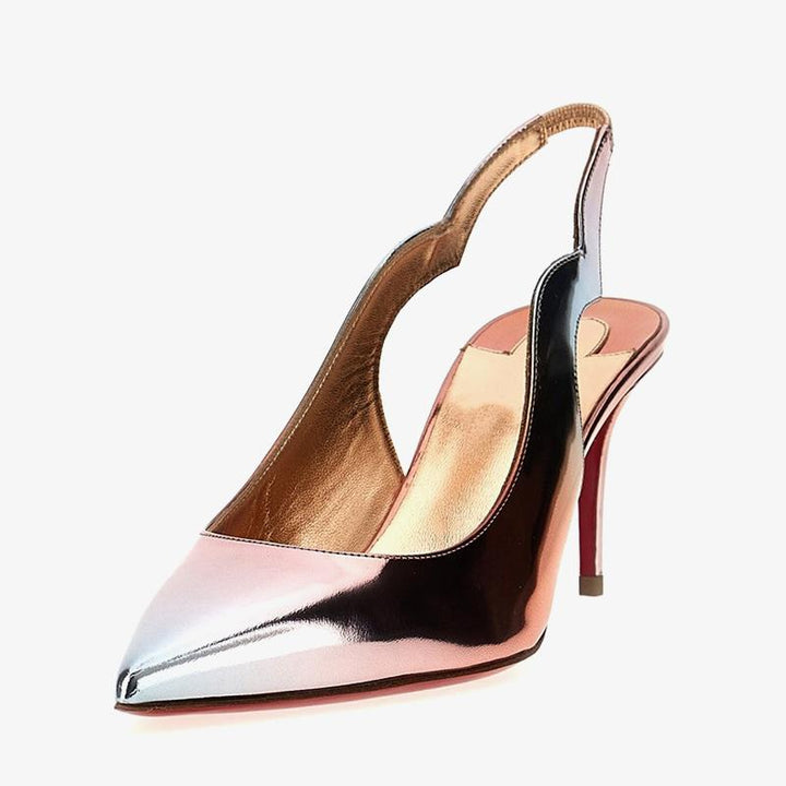 Stylish Multi-color Mirrored Leather Slingback - ARNO CONTI