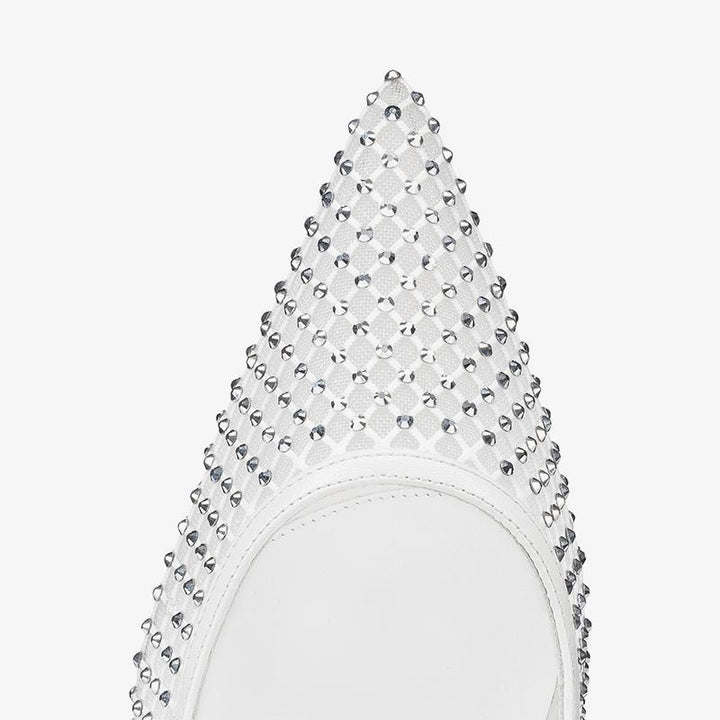 Elegant White Mesh Pumps - ARNO CONTI