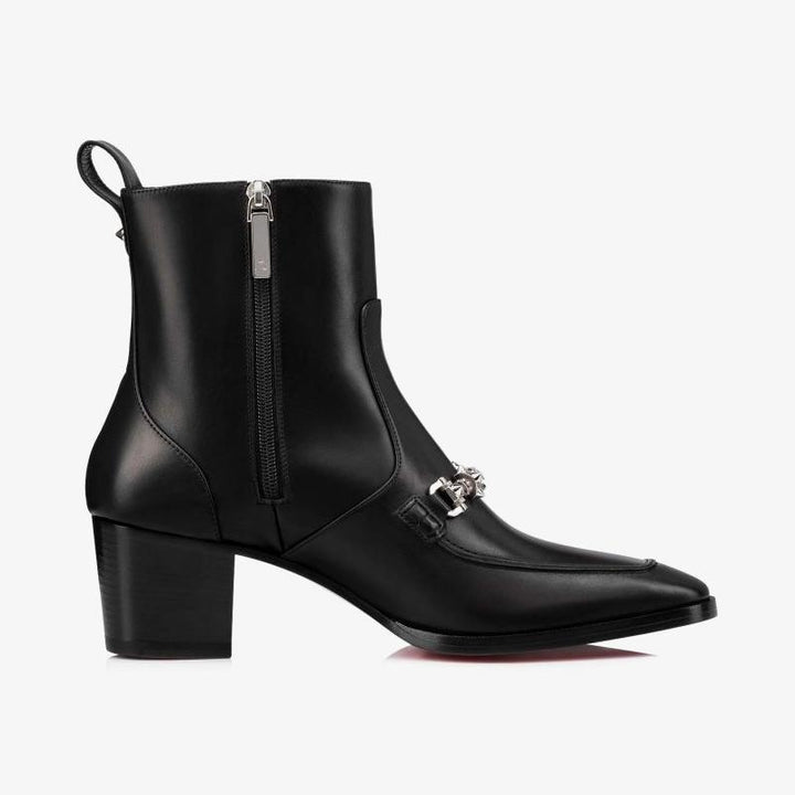 Silver DetailsBlack Calfskin Boot - ARNO CONTI