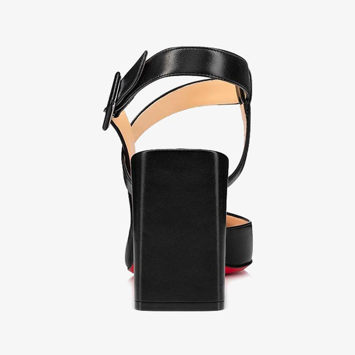 Black Pump with Crossed Straps 80mm - ARNO CONTI