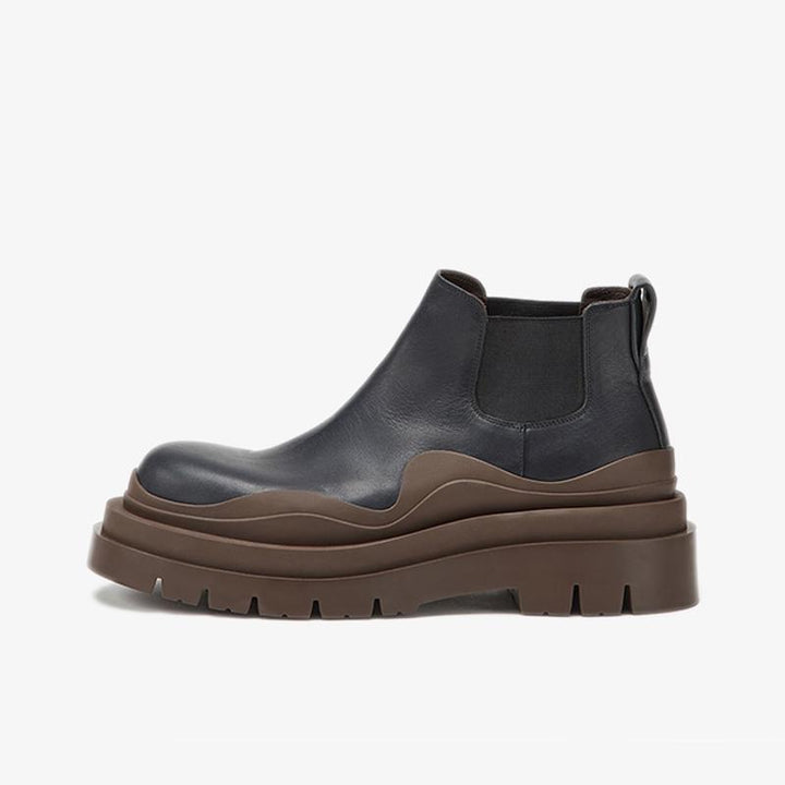 Black/Brown Cropped Chelsea Boots - Arno Conti Shoe