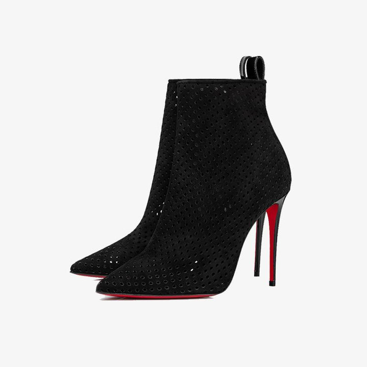 Suede Sporty Stiletto Ankle Boots - ARNO CONTI