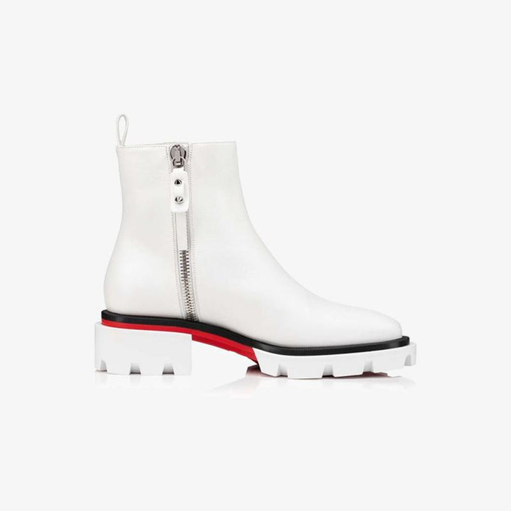 White Lug-Sole Ankle Boot - ARNO CONTI