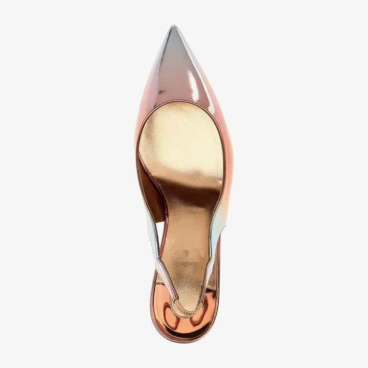 Stylish Multi-color Mirrored Leather Slingback - ARNO CONTI