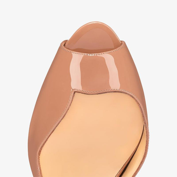 Beige Blush Patent Leather Heels 140mm - ARNO CONTI