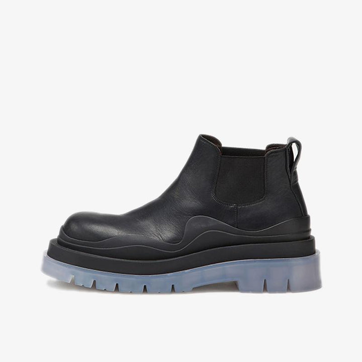 Blue/Black Cropped Chelsea Boots - Arno Conti Shoe
