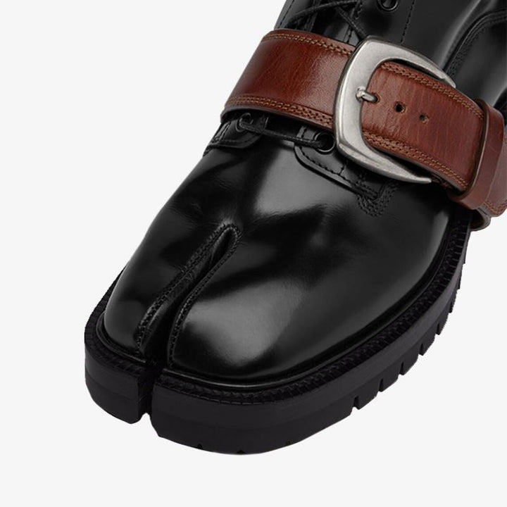 Split-toe Ankle Boots with Combat Belt Unisex - Arno Conti Shoe