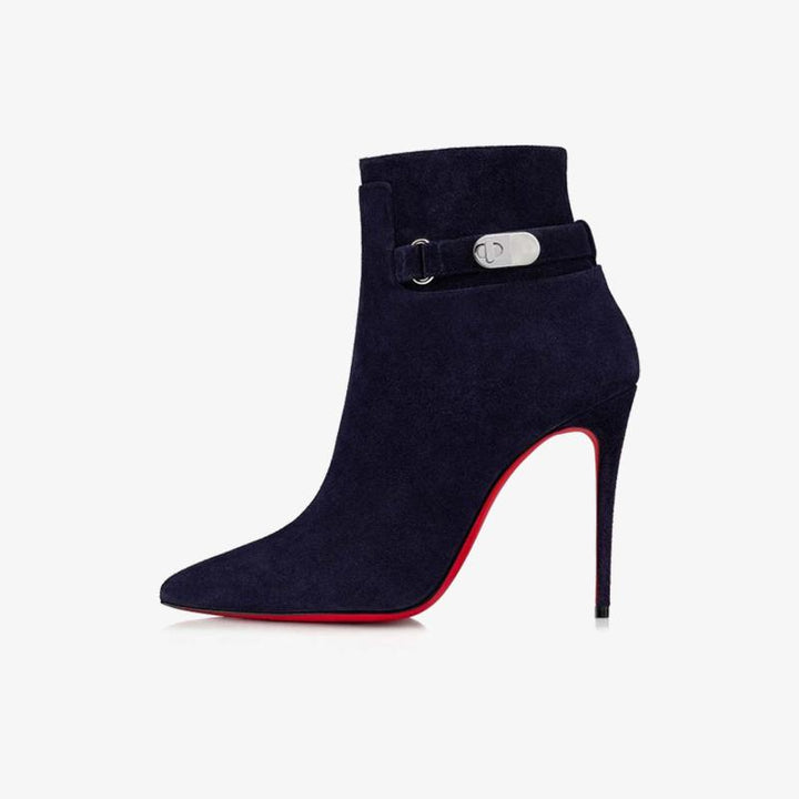Blue Waxed Suede Ankle Boots - ARNO CONTI