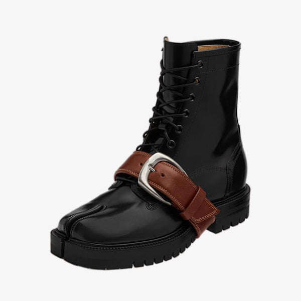 Split-toe Ankle Boots with Combat Belt Unisex - Arno Conti Shoe