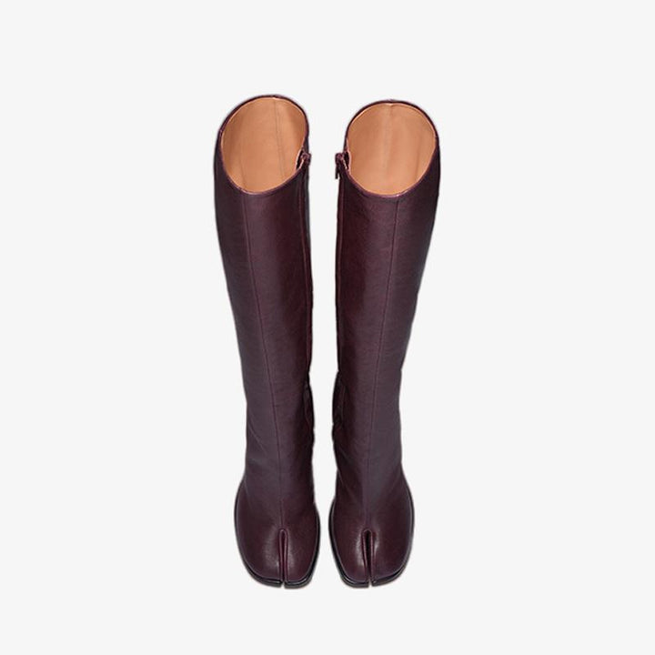 Vintage Leather Split-toe Knee-High Boots - Arno Conti Shoe