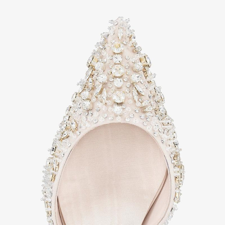 Chic Golden Beige Silk Slingback Sandals - ARNO CONTI