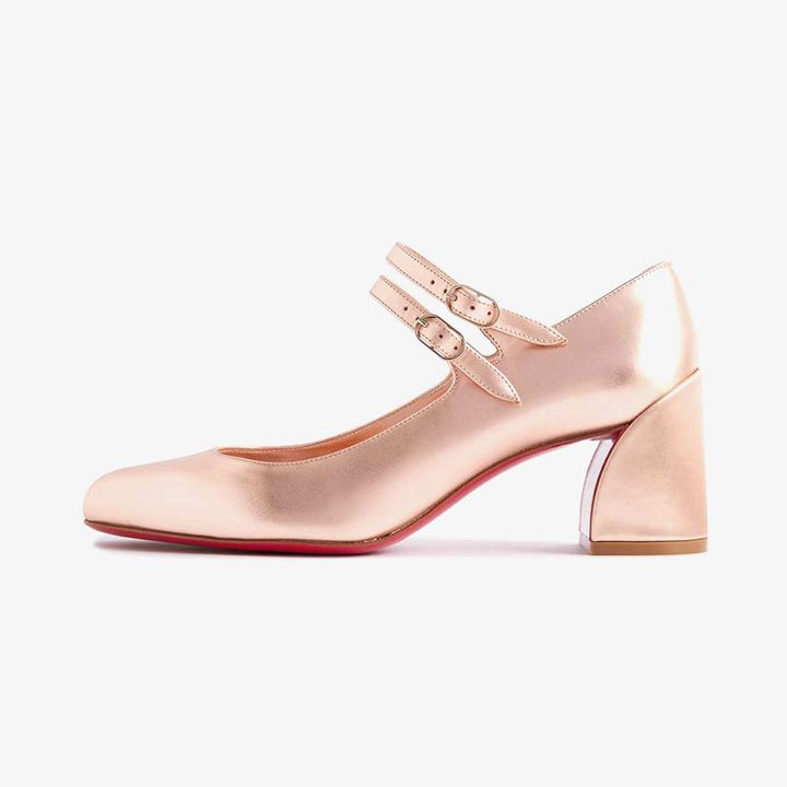 Rose Gold Leather Pumps with 60 mm - ARNO CONTI